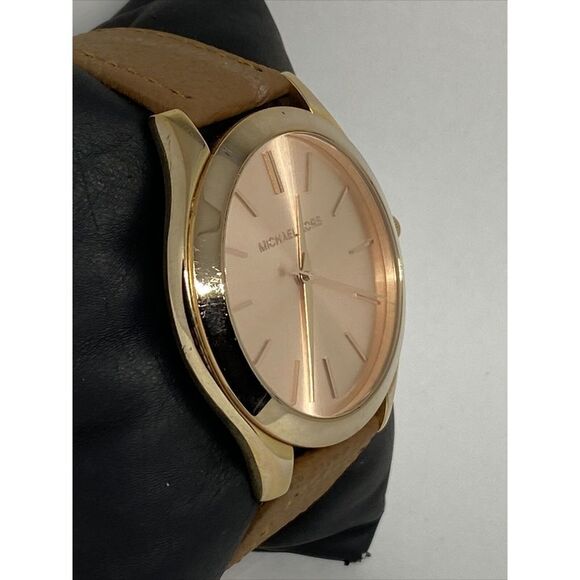Michael Kors Runway MK3197 Unisex Brown Leather Analog Dial Quartz Watch EY315 - Picture 5 of 12